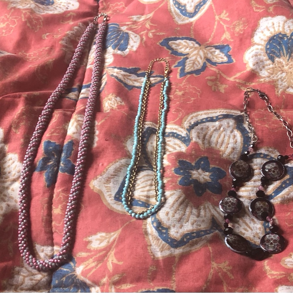 Chic Multicolor Beaded Necklace Trio